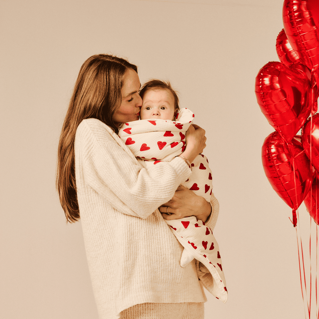 Couverture double gaze - Coeur